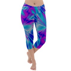 Background Design Pattern Colorful Lightweight Velour Capri Yoga Leggings by Sudhe