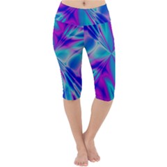 Background Design Pattern Colorful Lightweight Velour Cropped Yoga Leggings by Sudhe