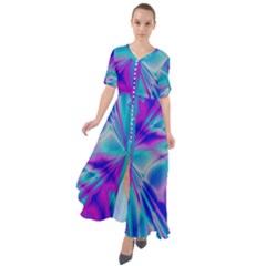 Background Design Pattern Colorful Waist Tie Boho Maxi Dress