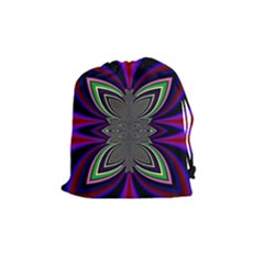 Abstract Artwork Fractal Background Pattern Drawstring Pouch (medium) by Sudhe