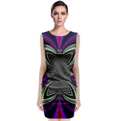 Abstract Artwork Fractal Background Pattern Sleeveless Velvet Midi Dress