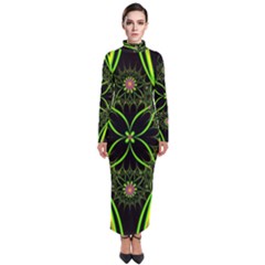 Artwork Fractal Allegory Art Turtleneck Maxi Dress by Sudhe