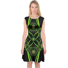 Artwork Fractal Allegory Art Capsleeve Midi Dress by Sudhe