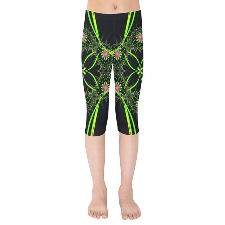 Artwork Fractal Allegory Art Kids  Capri Leggings 