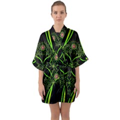 Artwork Fractal Allegory Art Quarter Sleeve Kimono Robe by Sudhe