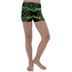 Artwork Fractal Allegory Art Kids  Lightweight Velour Yoga Shorts by Sudhe