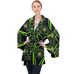 Artwork Fractal Allegory Art Velvet Kimono Robe by Sudhe