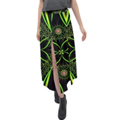 Artwork Fractal Allegory Art Velour Split Maxi Skirt by Sudhe