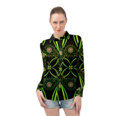 Artwork Fractal Allegory Art Long Sleeve Chiffon Shirt