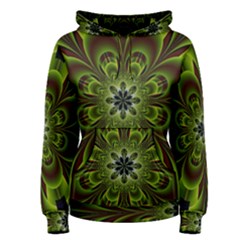 Abstract Flower Artwork Art Floral Green Women s Pullover Hoodie by Sudhe