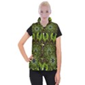 Abstract Flower Artwork Art Floral Green Women s Button Up Vest View1