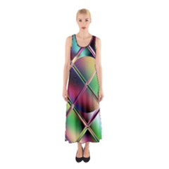 Fractal Artwork Abstract Background Sleeveless Maxi Dress by Sudhe