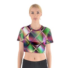 Fractal Artwork Abstract Background Cotton Crop Top by Sudhe