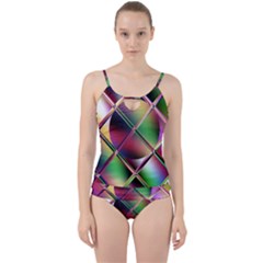 Fractal Artwork Abstract Background Cut Out Top Tankini Set by Sudhe