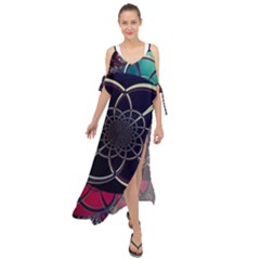 Fractal Artwork Abstract Background Art Pattern Maxi Chiffon Cover Up Dress