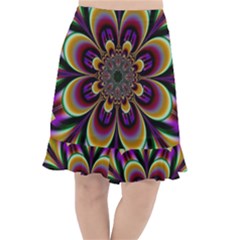 Abstract Flower Artwork Art Fishtail Chiffon Skirt by Sudhe