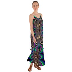 Abstract Artwork Fractal Background Art Cami Maxi Ruffle Chiffon Dress