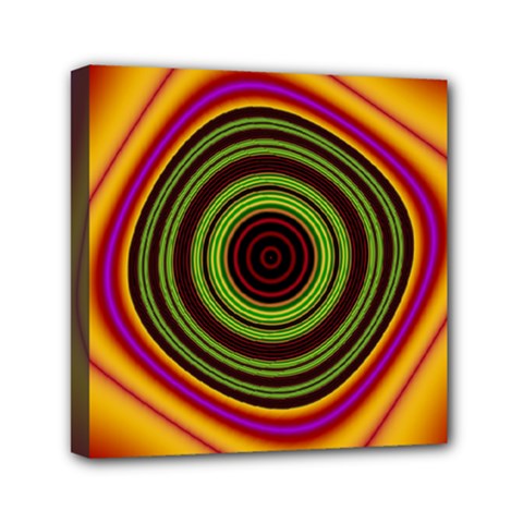 Digital Art Background Yellow Red Mini Canvas 6  X 6  (stretched) by Sudhe