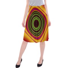 Digital Art Background Yellow Red Midi Beach Skirt by Sudhe