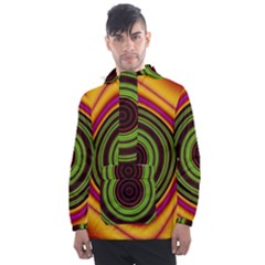 Digital Art Background Yellow Red Men s Front Pocket Pullover Windbreaker by Sudhe