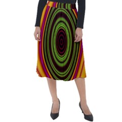 Digital Art Background Yellow Red Classic Velour Midi Skirt  by Sudhe