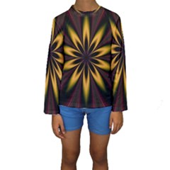 Fractal Artwork Idea Allegory Art Pattern Kids  Long Sleeve Swimwear by Sudhe