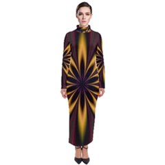 Fractal Artwork Idea Allegory Art Pattern Turtleneck Maxi Dress by Sudhe