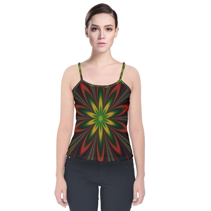 Fractal Artwork Idea Allegory Art Velvet Spaghetti Strap Top