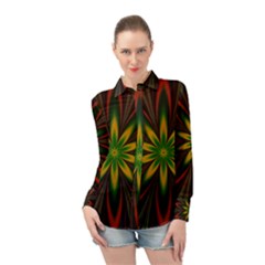 Fractal Artwork Idea Allegory Art Long Sleeve Chiffon Shirt