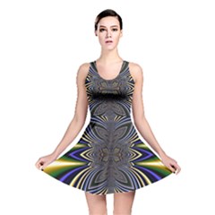 Abstract Artwork Fractal Background Reversible Skater Dress