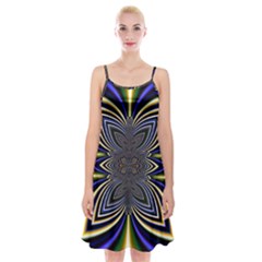 Abstract Artwork Fractal Background Spaghetti Strap Velvet Dress by Sudhe