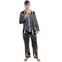 Abstract Artwork Fractal Background Men s Satin Pajamas Long Pants Set