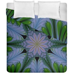 Abstract Flower Artwork Art Green Duvet Cover Double Side (california King Size) by Sudhe