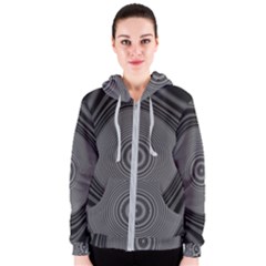 Digital Art Background Black White Women s Zipper Hoodie by Sudhe