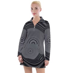 Digital Art Background Black White Women s Long Sleeve Casual Dress by Sudhe