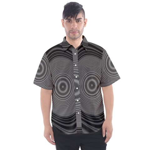 Digital Art Background Black White Men s Short Sleeve Shirt by Sudhe