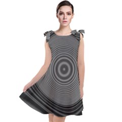 Digital Art Background Black White Tie Up Tunic Dress