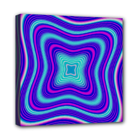 Abstract Artwork Fractal Background Blue Mini Canvas 8  X 8  (stretched) by Sudhe