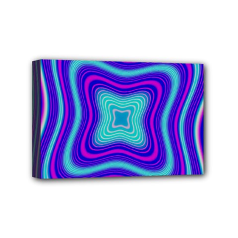 Abstract Artwork Fractal Background Blue Mini Canvas 6  X 4  (stretched) by Sudhe