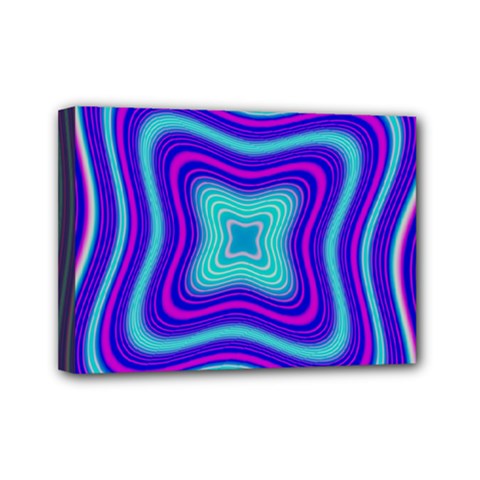 Abstract Artwork Fractal Background Blue Mini Canvas 7  X 5  (stretched) by Sudhe