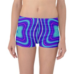 Abstract Artwork Fractal Background Blue Reversible Boyleg Bikini Bottoms by Sudhe