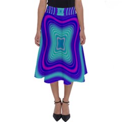 Abstract Artwork Fractal Background Blue Perfect Length Midi Skirt by Sudhe