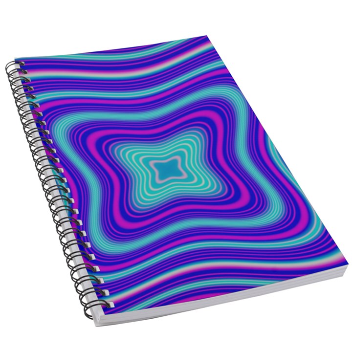 Abstract Artwork Fractal Background Blue 5.5  x 8.5  Notebook