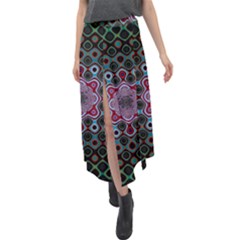 Digital Art Background Colors Velour Split Maxi Skirt