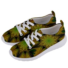 Abstract Flower Artwork Art Green Yellow Women s Lightweight Sports Shoes by Sudhe