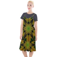 Abstract Flower Artwork Art Green Yellow Camis Fishtail Dress by Sudhe