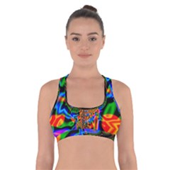 Abstract Fractal Artwork Colorful Cross Back Sports Bra