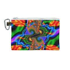 Abstract Fractal Artwork Colorful Canvas Cosmetic Bag (medium)