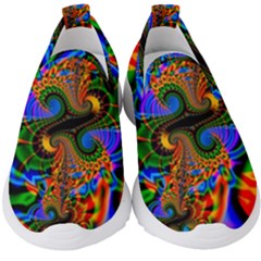 Abstract Fractal Artwork Colorful Kids  Slip On Sneakers by Sudhe