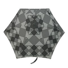 Monochrome Geometric Herringbone Seamless Pattern Vector Mini Folding Umbrellas by Sudhe